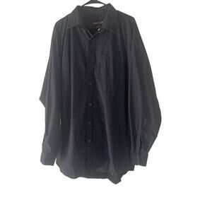 Pintlar Men's Size 2XL Navy Blue‎ Printed Western Cowboy Button Up